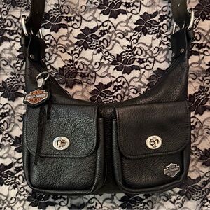Harley-Davidson Black Leather Shoulder Bag